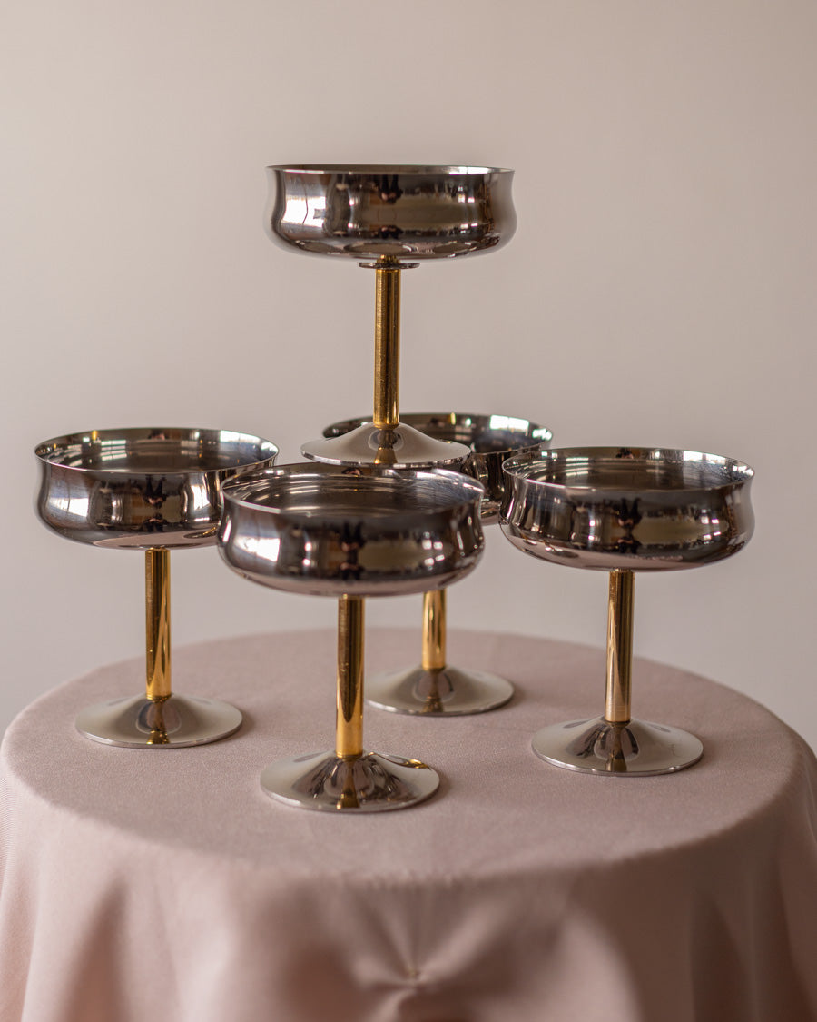 5 ledainės su paauksuotomis kojelėmis