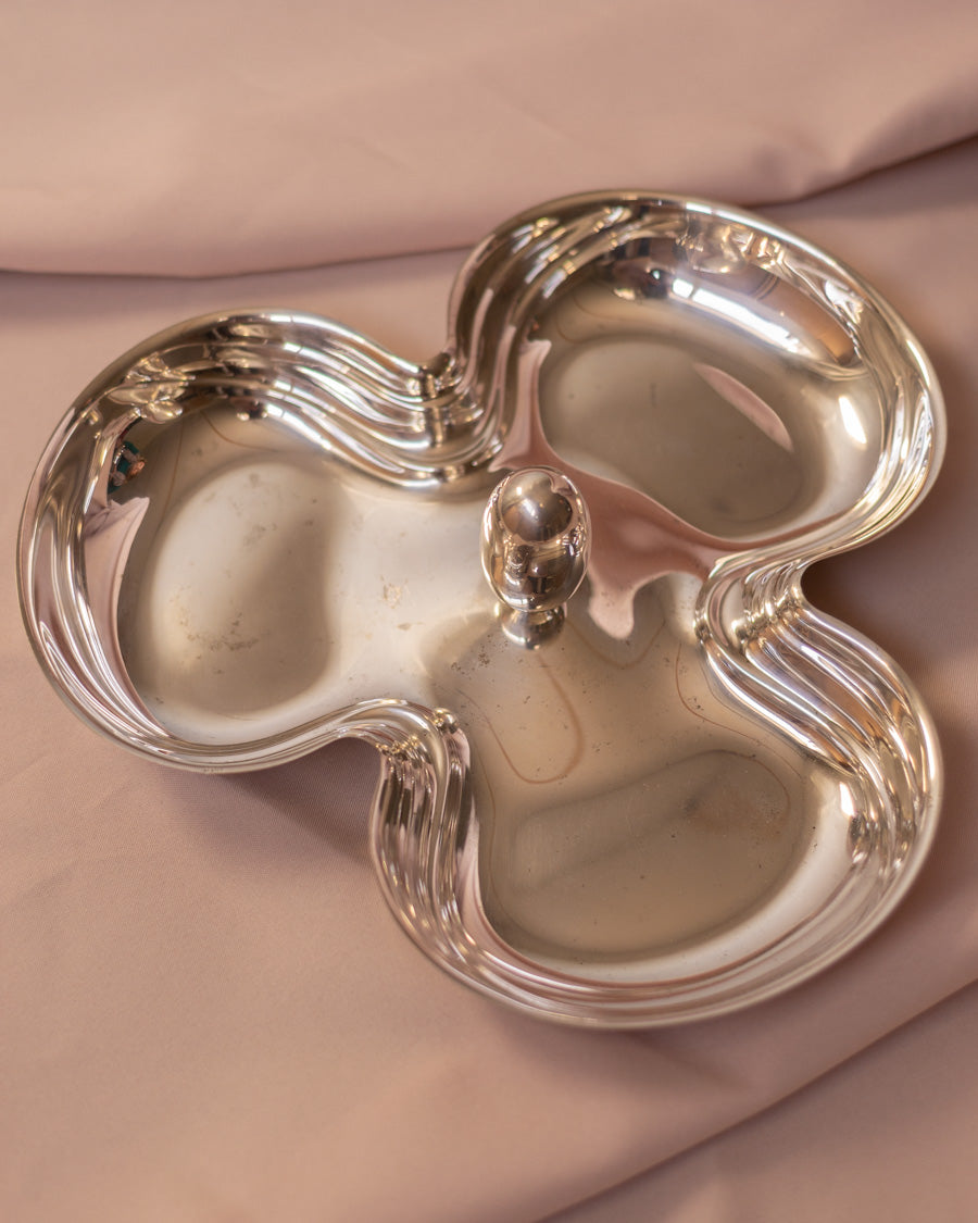 Vintažinis sidabru dengtas užkandžių serviravimo indas