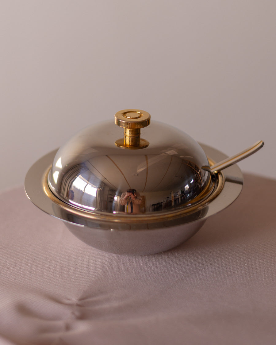 Morinox auksu dekoruotas indelis su šaukšteliu