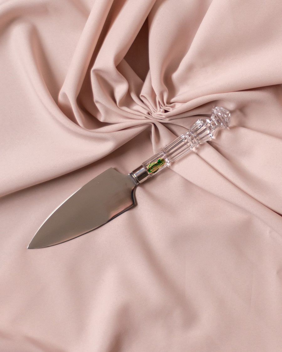 Torto mentelė su stikline rankenėle