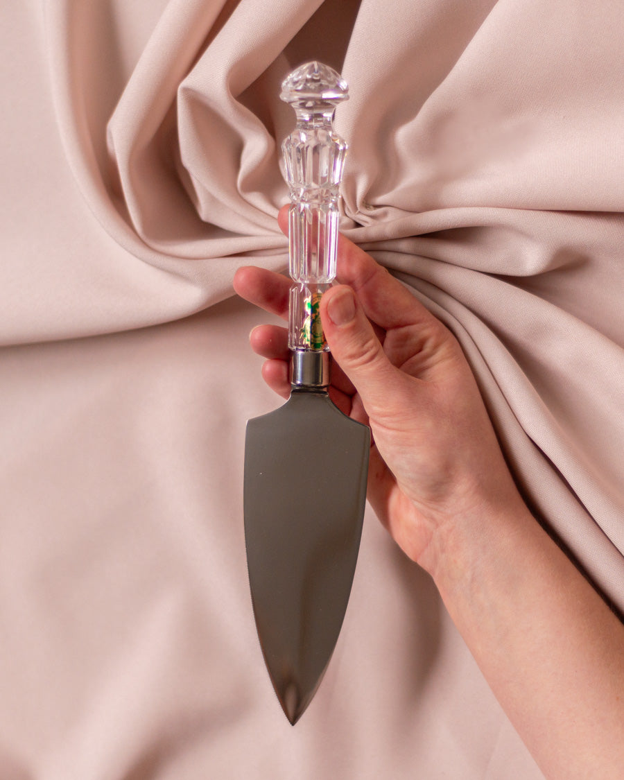 Torto mentelė su stikline rankenėle