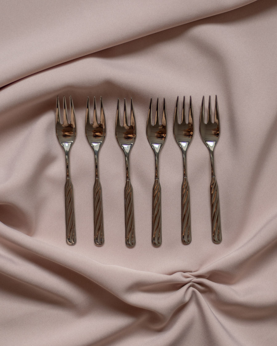 Pinti desertinės Cellini šakutės su dekoratyviomis rankenėlėmis