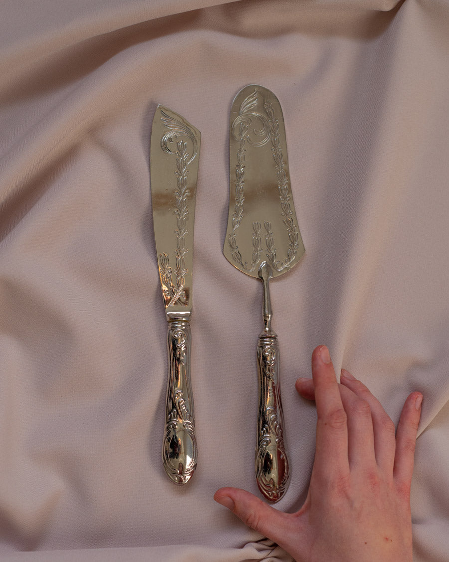 Klasikinio dizaino vintažiniai torto įrankiai